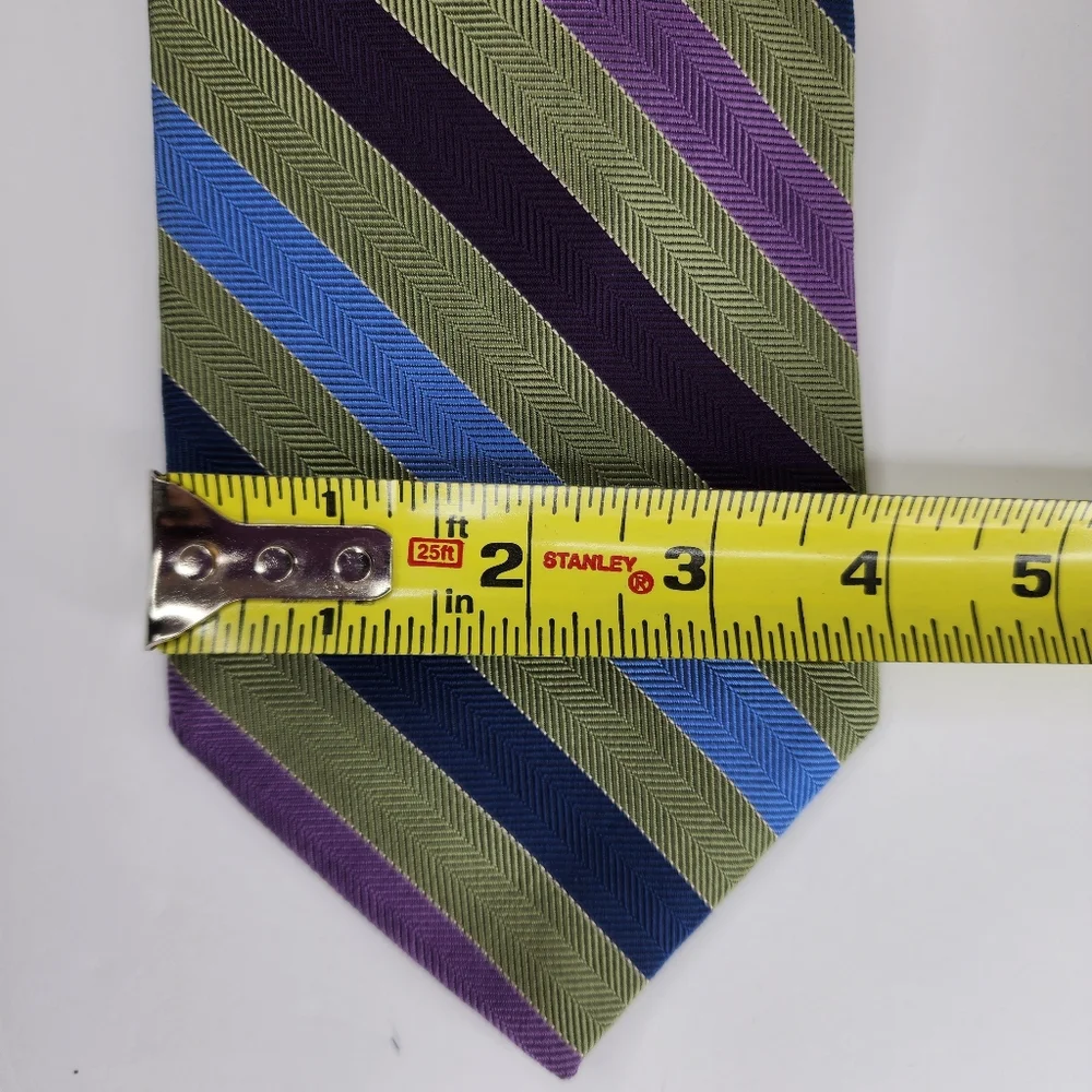 BROOKS BROTHERS MAKERS Green, Blue,Purple Stripe Tie.